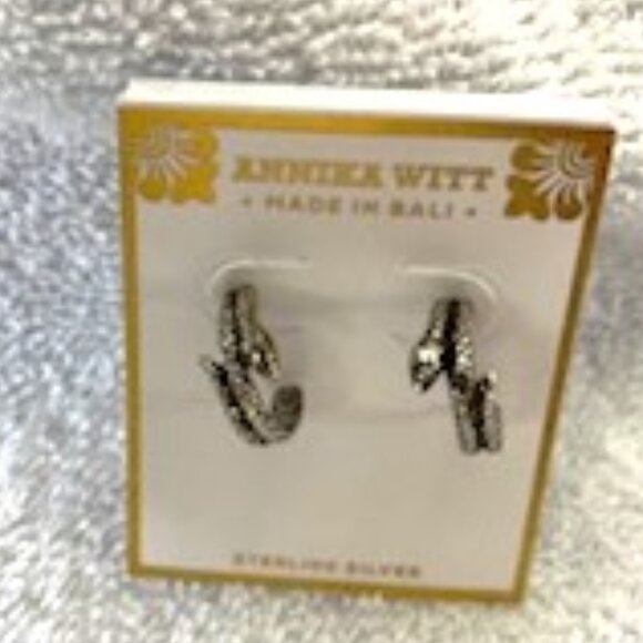 Annika Witt sterling silver pierced coiled snake earrings. New - never been worn - Picture 1 of 5